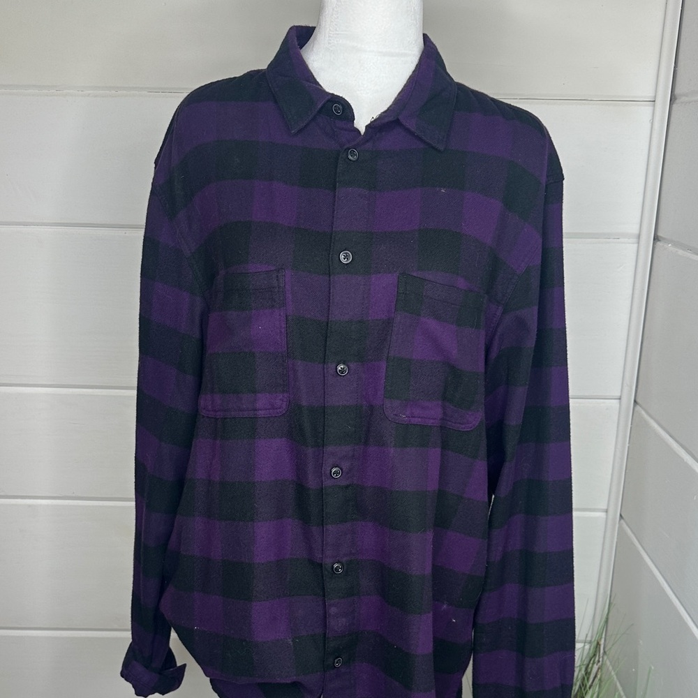 H&M Purple and Black Plaid Shirt